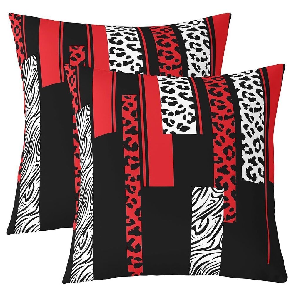 4686 Leopard Zebra Reversible Throw Pillow Covers 18 x 18-Inch Kids Cheetah